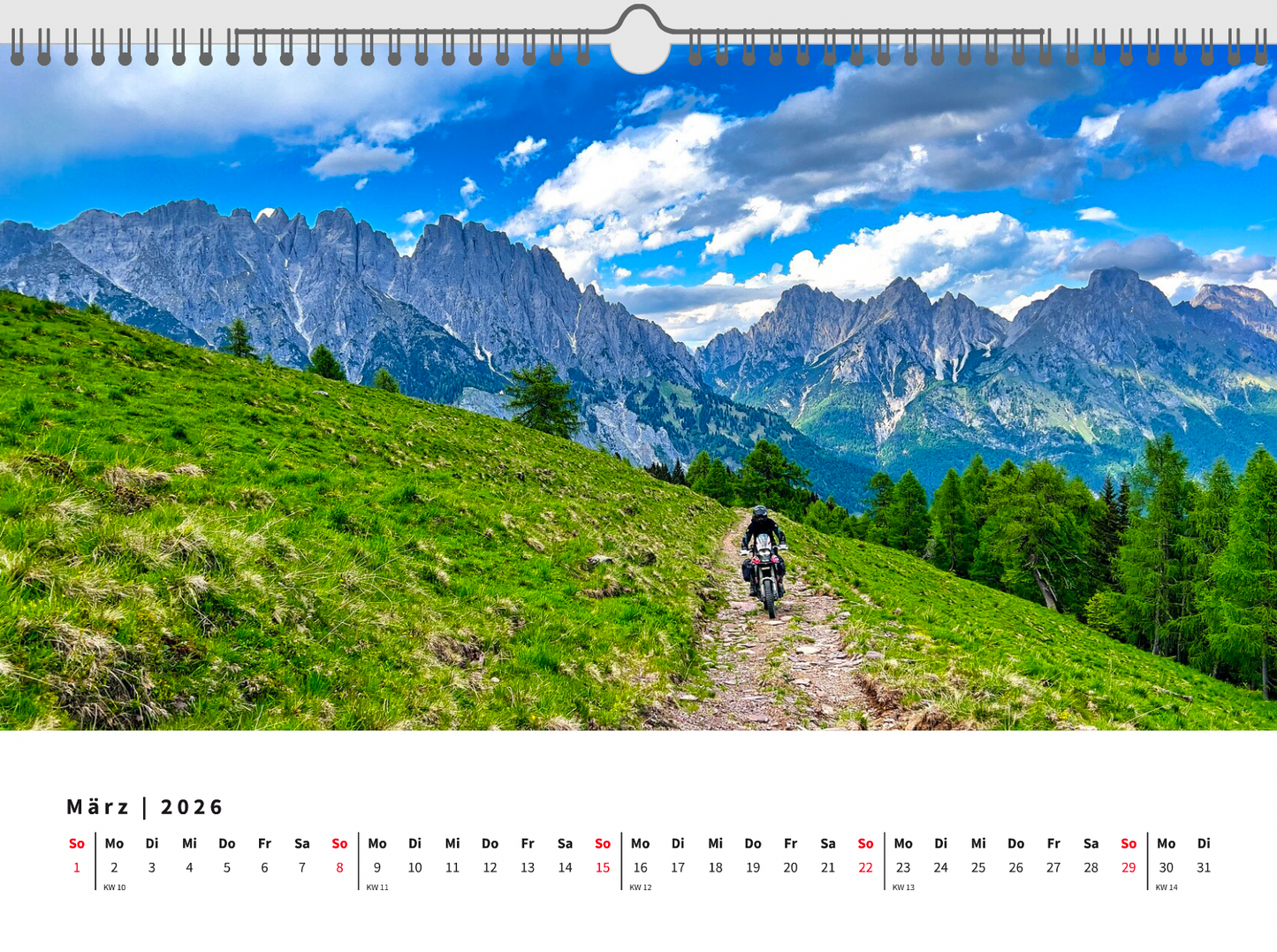 DIN A 3 Wandkalender 'Motorradreisen 2026'