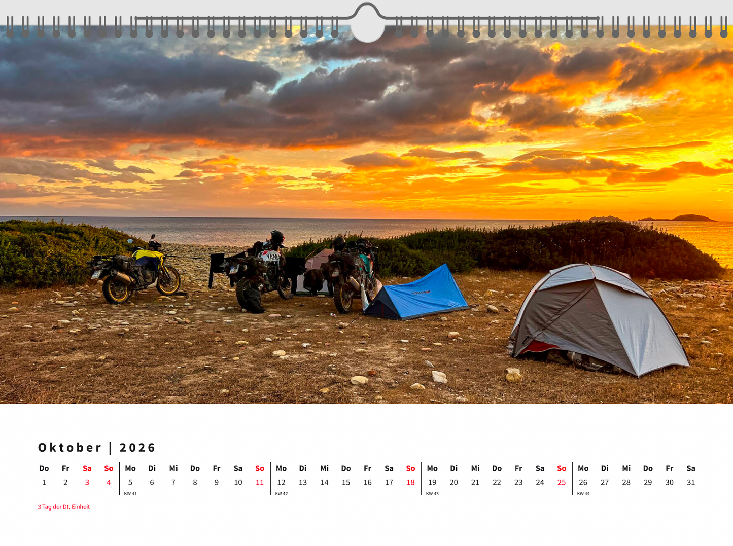 DIN A 3 Wandkalender 'Motorradreisen 2026'